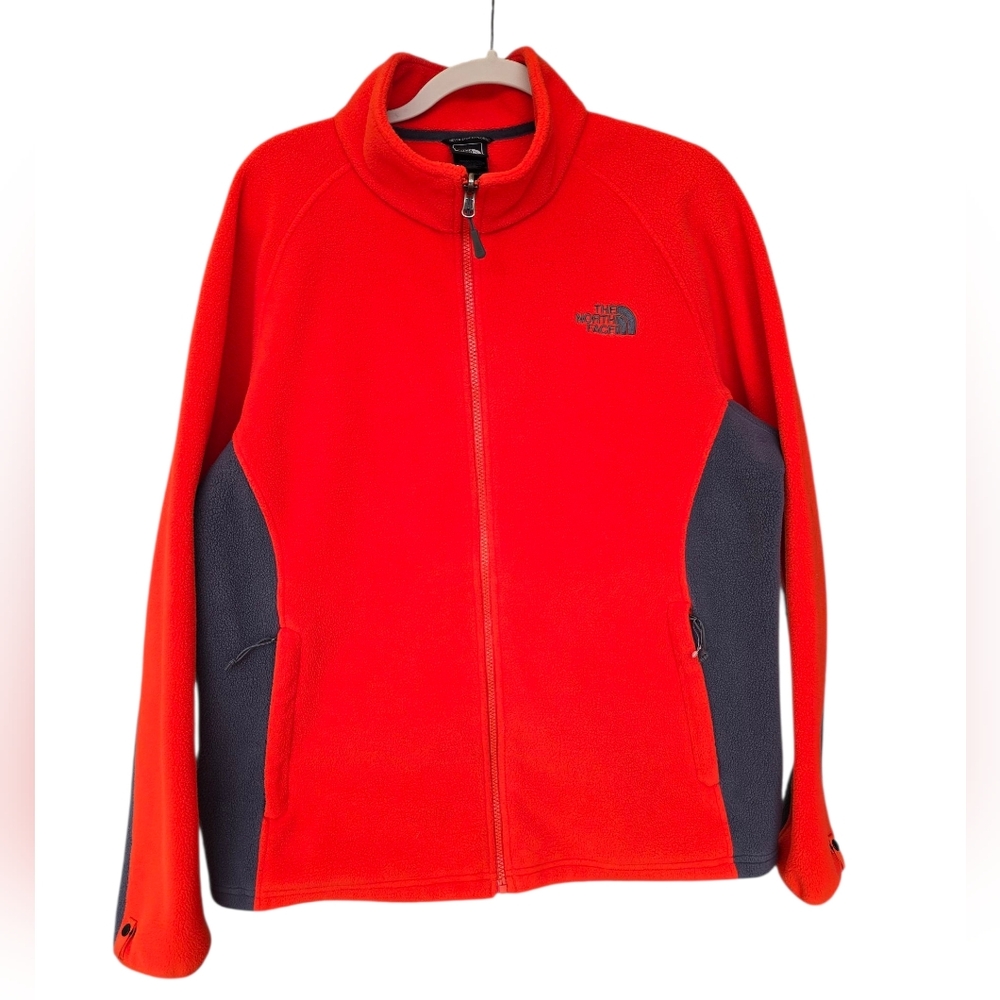 The North Face Light Fleece Full Zip Jacket Size Large Orange/Gray